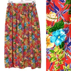 Orvis Vintage Floral Rayon Skirt